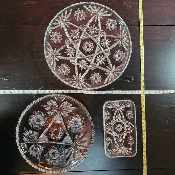 3 piece crystal platters - Picture 2 of 2